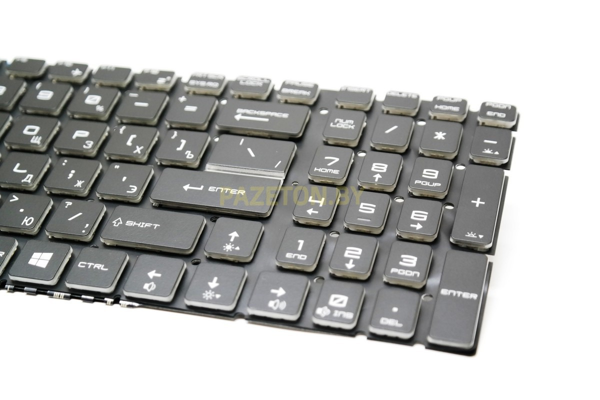 Клавиатура для ноутбука MSI CX62 CX72 GE62 GE62VR черная белая подсветка - фото 3 - id-p135115875
