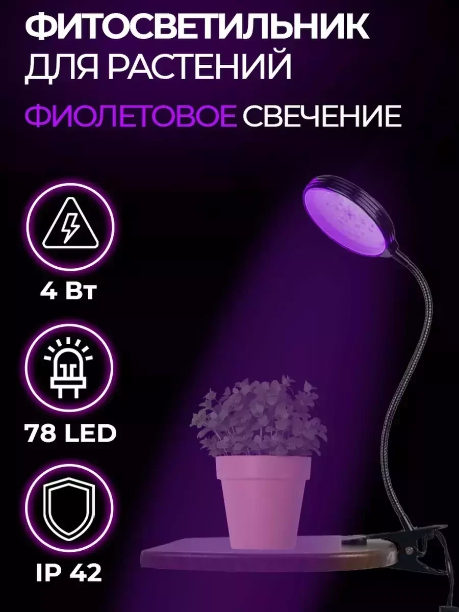 Фитолампа-светильник для выращивания растений круглая LED Grow Light - фото 1 - id-p199528130