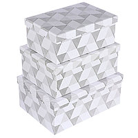 Набор прямоугольных коробок 3 в 1 Геометрия, 19x13x7,5 - 23x16,5x9,5 см, ППК-1308, бумага