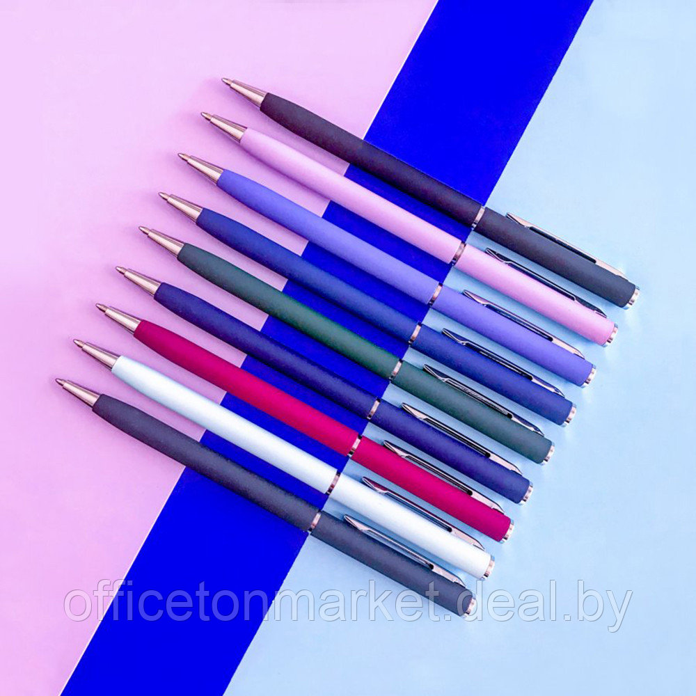 Ручка шариковая автоматическая "Palermo", 0.7 мм, синий, серебристый, стерж. синий - фото 7 - id-p199530610