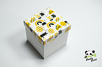 Коробка 150х150х150 Желто-черная (белое дно)
