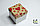 Коробка 120х120х120 Сердечки красные на крафте (белое дно), фото 2