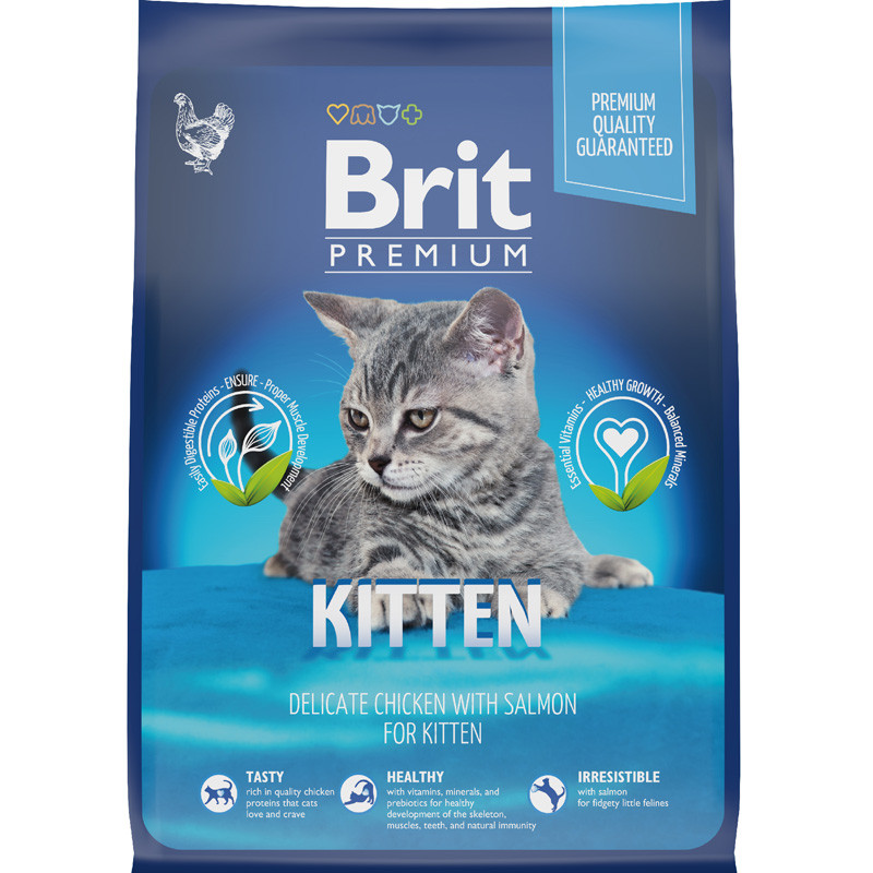 "Brit" Premium Cat Kitten с курицей и лососем для котят 400г - фото 1 - id-p199548718