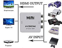 HD видео конвертер HDMI AV/CVBS TO HDMI HD 720P/1080P (3RCA TO HDMI) для монитора, телевизора, PS3, Xbox, PC