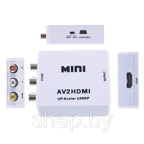 HD видео конвертер HDMI AV/CVBS TO HDMI HD 720P/1080P (3RCA TO HDMI) для монитора, телевизора, PS3, Xbox, PC - фото 3 - id-p199548739