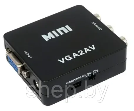 Переходник Конвертер Live Power VGA - AV (3RCA) H130 Mini чёрный АДАПТЕР, ПРЕОБРАЗОВАТЕЛЬ, питание от USB - фото 2 - id-p199548745