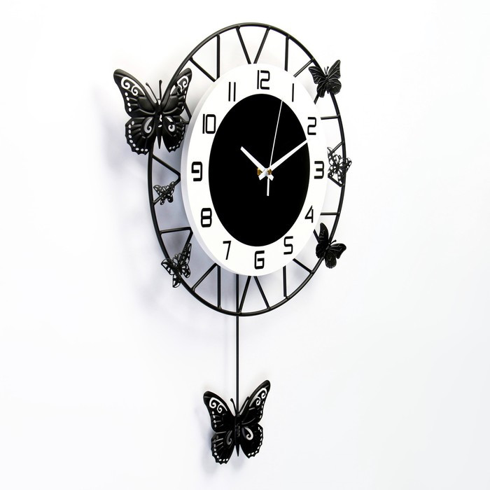 Часы настенные, серия: Маятник, "Бабочки", плавный ход, 35 х 51 см - фото 4 - id-p199550033