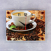Часы-картина настенные, серия: Кухня, "Чашка кофе", 20х26 см