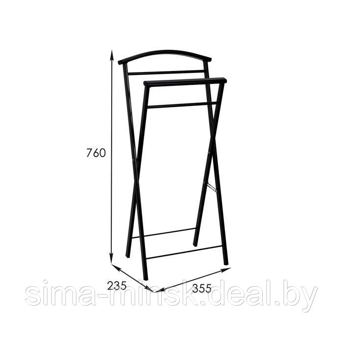 Вешалка костюмная «Контур малый», 35,5×23,5×76 см, цвет чёрный - фото 4 - id-p199560217