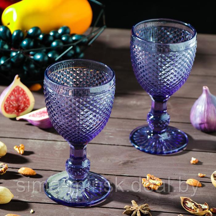 Набор бокалов стеклянных Magistro «Вилеро», 280 мл, 8×16 см, 2 шт, цвет фиолетовый - фото 3 - id-p199565718