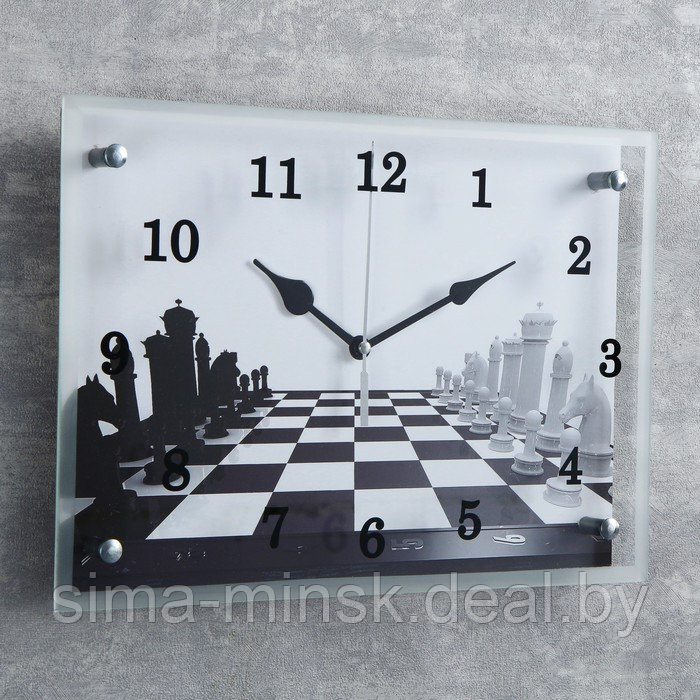 Часы настенные, серия: Интерьер, "Шахматная партия" 25х35 см - фото 2 - id-p199555975