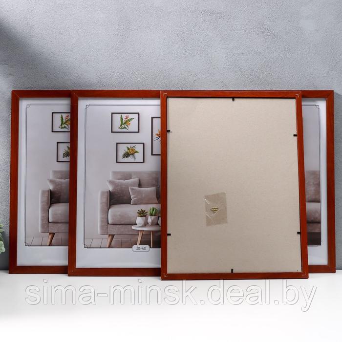 Набор фоторамок МДФ "OfficeSpace" 30х40 см, 4 шт, итальянский орех (пластиковый экран) - фото 3 - id-p199553663
