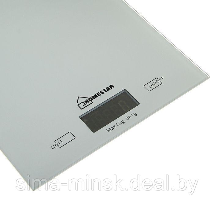Весы кухонные HOMESTAR HS-3006, электронные, до 5 кг, серебристые - фото 2 - id-p199563496