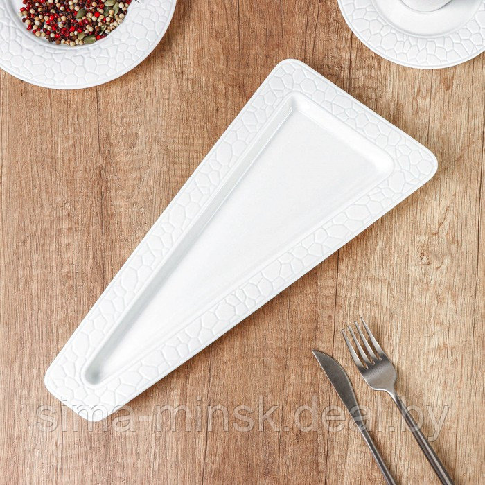 Блюдо фарфоровое для подачи Magistro Rodos, 33,4×15,8×2,5 см, цвет белый - фото 1 - id-p199561103