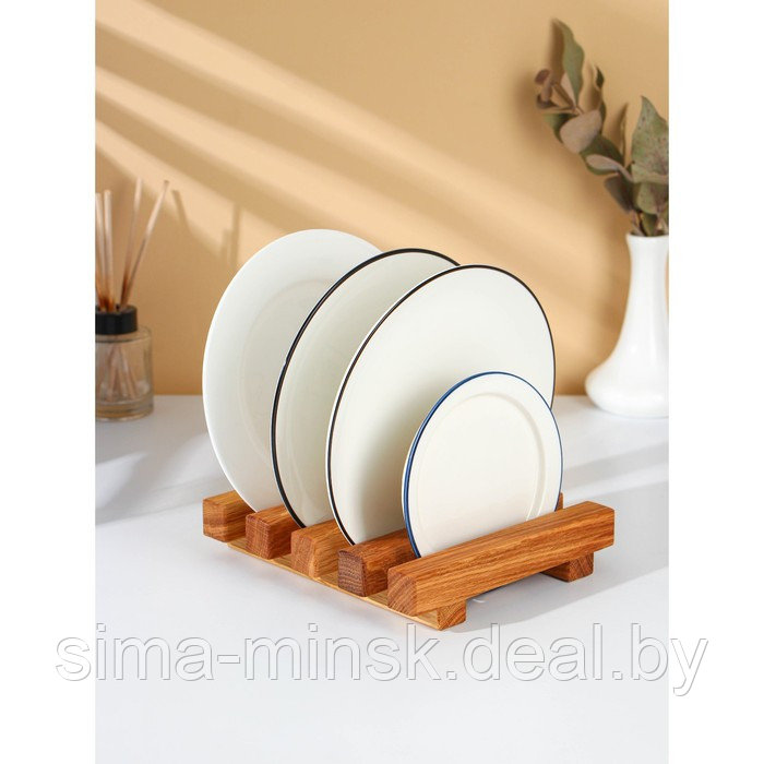 Подставка для разделочных досок, крышек и тарелок Adelica, 18×21×14 см, дуб - фото 3 - id-p199563511