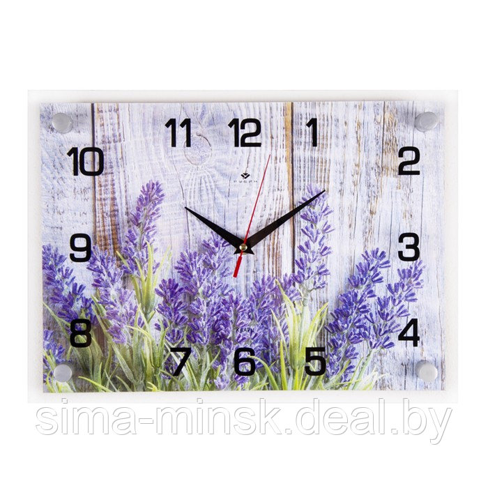 Часы-картина настенные, серия: Интерьер, "Фиолетовые цветы", плавный ход, 25 х 35 см - фото 1 - id-p199556095