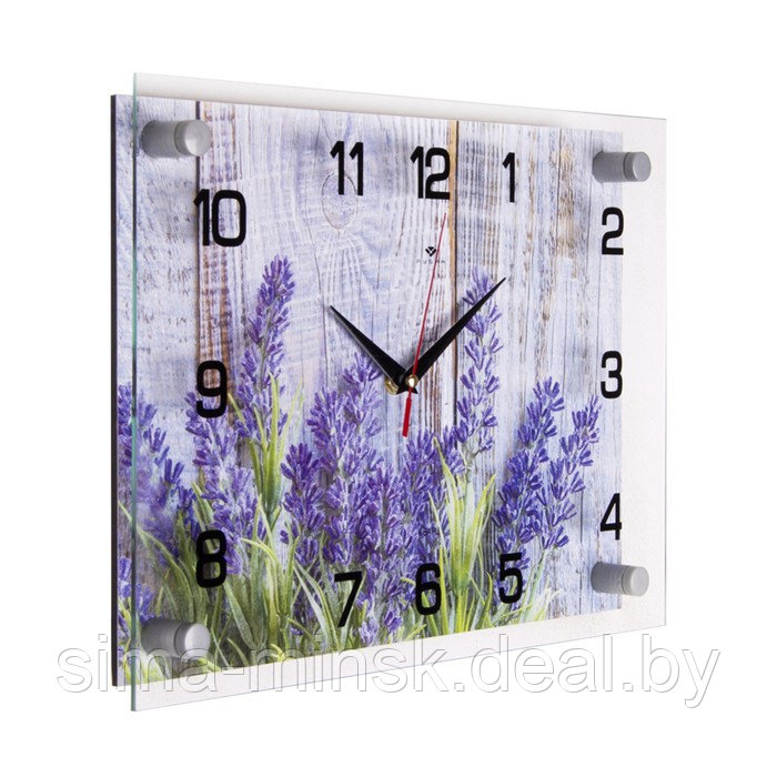 Часы-картина настенные, серия: Интерьер, "Фиолетовые цветы", плавный ход, 25 х 35 см - фото 2 - id-p199556095