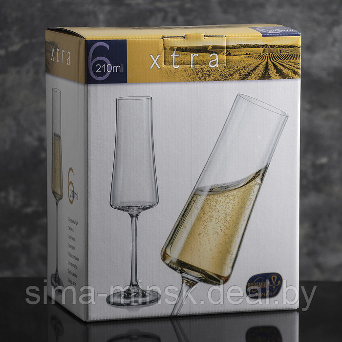 Набор бокалов для шампанского «Экстра», 210 мл, 6 шт - фото 2 - id-p199565886