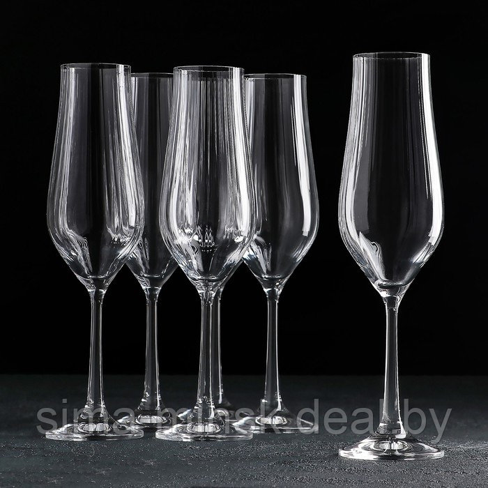 Набор бокалов для шампанского Bohemia Crystal «Тулипа», 170 мл, 6 шт - фото 1 - id-p199565888