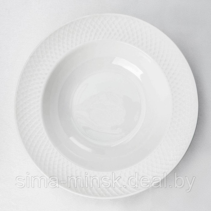 Набор тарелок глубоких фарфоровых Wilmax «Юлия Высоцкая», 6 предметов: 400 мл, d=22,5 см, цвет белый - фото 2 - id-p199561158
