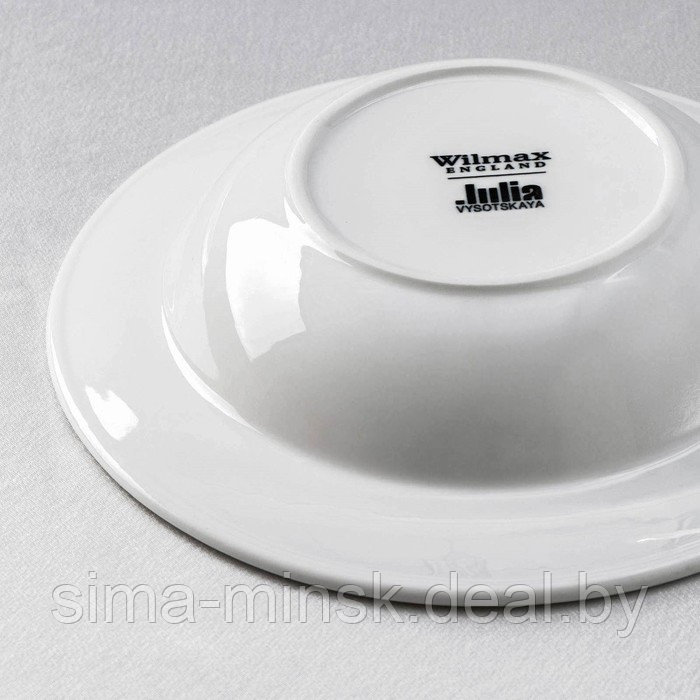 Набор тарелок глубоких фарфоровых Wilmax «Юлия Высоцкая», 6 предметов: 400 мл, d=22,5 см, цвет белый - фото 3 - id-p199561158