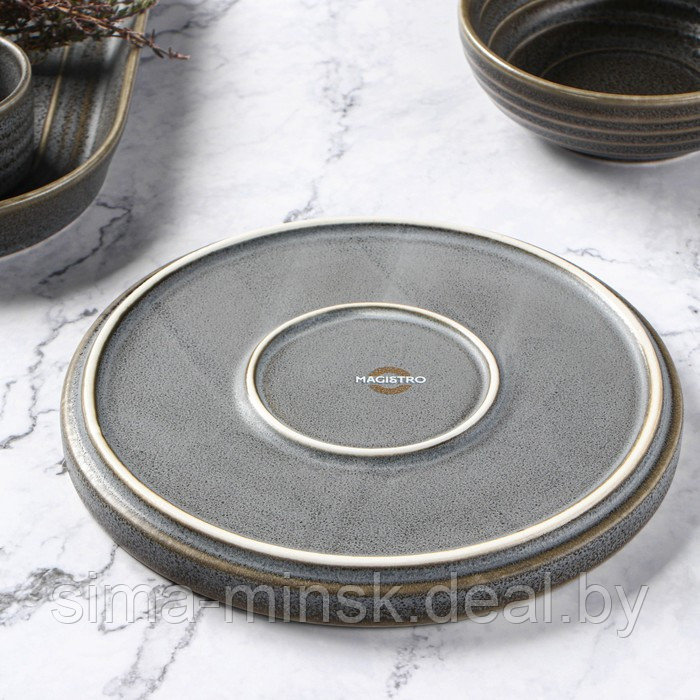 Тарелка фарфоровая десертная Magistro Urban, d=18,5 см, цвет серый - фото 6 - id-p199565360