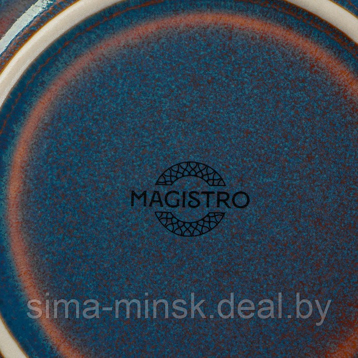 Тарелка фарфоровая обеденная Magistro Garland, d=22,5 см, цвет синий - фото 7 - id-p199565377