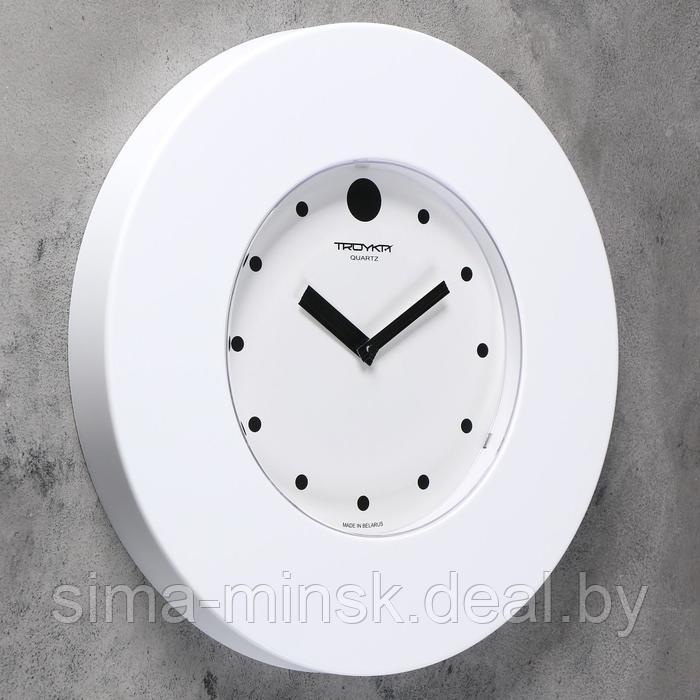 Часы настенные, серия: Интерьер, d-37 см, широкий белый обод - фото 2 - id-p199553825