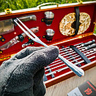 Набор для шашлыка и гриля в чемодане Кизляр Царский 8 16 предметов с подставкой для горячего Black Казак, фото 2