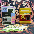 Электронная Копилка сейф Number Bank с купюроприемником и кодовым замком (звук) Серая (с мелодией), фото 7