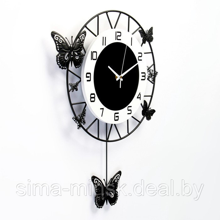 Часы настенные, серия: Маятник, "Бабочки", плавный ход, 35 х 51 см - фото 4 - id-p199553933