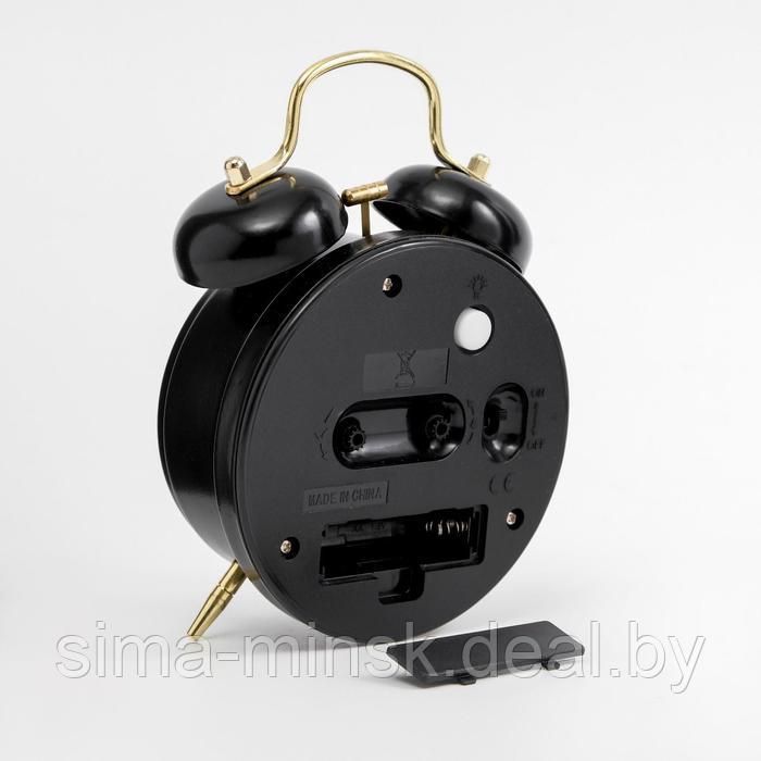 Будильник "Пеннант", с подсветкой, d-9 см, 17 х 11.5 см, черные - фото 3 - id-p199556478