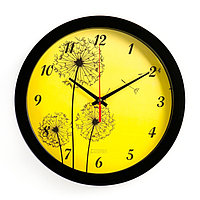 Часы настенные, серия: Цветы, "Одуванчики", плавный ход, d=28 см