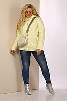 Женская осенняя желтая большого размера куртка Shetti 2110 светлый_лимон 48р.