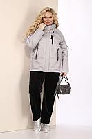 Женская осенняя серая большого размера куртка Shetti 2109 бежево-серый 48р.