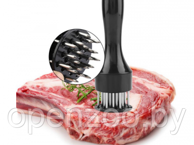 Тендерайзер /рыхлитель /стейкер / молоток для мяса / ручной размягчитель мяса, пластик, металл 20х5 см Черный - фото 1 - id-p143513299