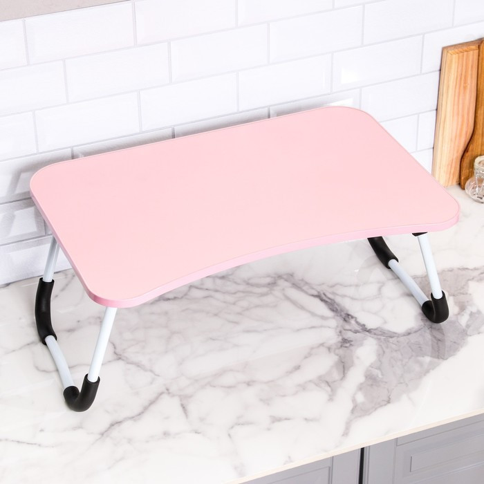 Столик - поднос для завтрака, для ноутбука, складной, розовый, 60х40 см - фото 3 - id-p199591263