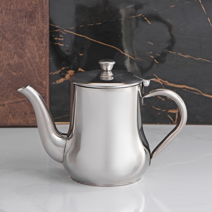 Чайник заварочный из нержавеющей стали «Султан», 950 мл, 201 сталь, цвет хромированный - фото 1 - id-p199590338