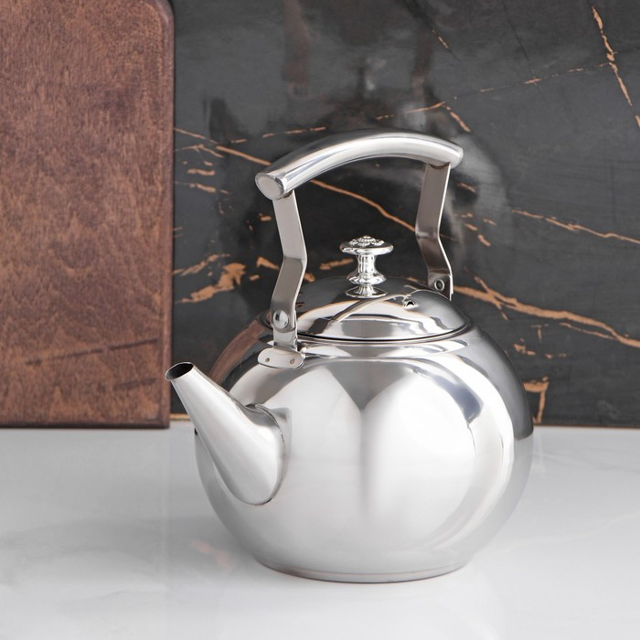 Чайник из нержавеющей стали «Жуан», 1,15 л, металлическое сито, цвет хромированный - фото 2 - id-p199590342