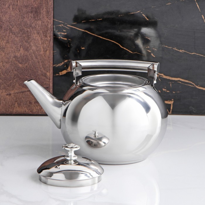Чайник из нержавеющей стали «Жуан», 1,15 л, металлическое сито, цвет хромированный - фото 3 - id-p199590342