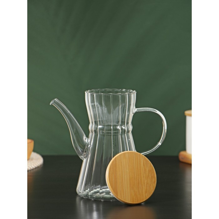 Чайник стеклянный заварочный с бамбуковой крышкой BellaTenero «Эко. Восток», 800 мл, 18×11,5×17 см - фото 3 - id-p199590364
