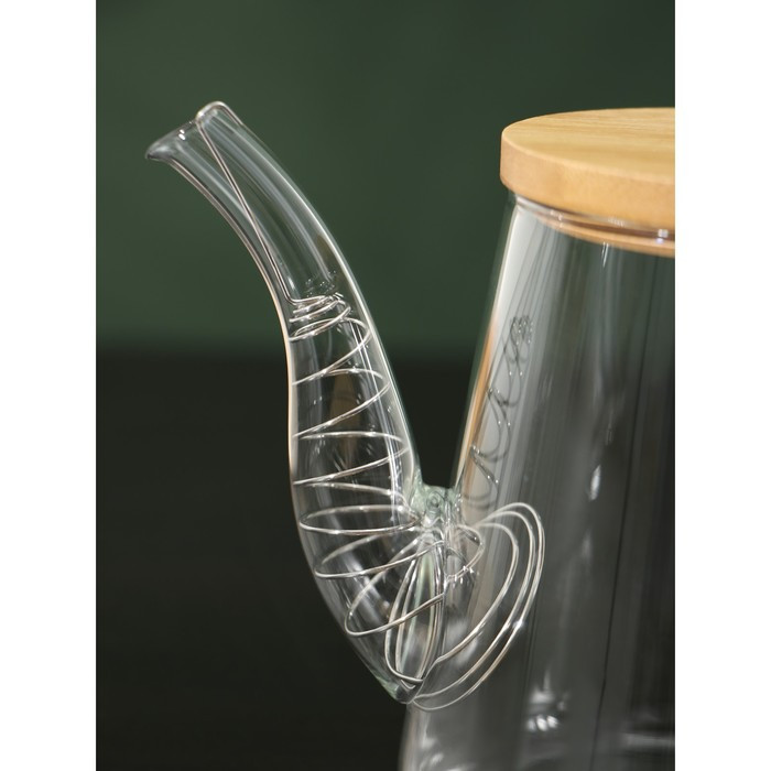 Чайник стеклянный заварочный с бамбуковой крышкой и металлическим фильтром BellaTenero «Бамбук», 600 мл, - фото 5 - id-p199590374