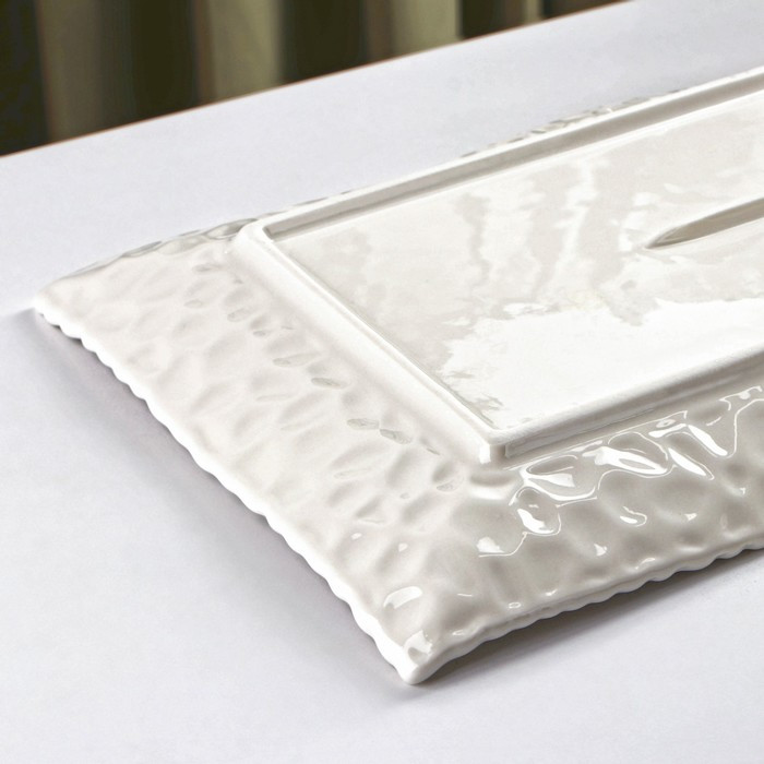 Блюдо керамическое сервировочное «Воздушность», 35,5×19,5 см, цвет белый - фото 3 - id-p199592435