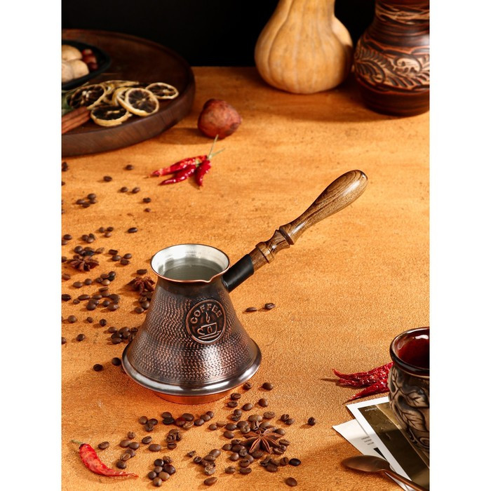 Турка для кофе "Армянская джезва", с песком, медная, высокая, 620 мл - фото 5 - id-p199589470