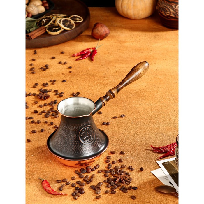 Турка для кофе "Армянская джезва", с песком, медная, высокая, 690 мл - фото 5 - id-p199589471