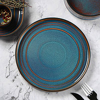 Тарелка фарфоровая обеденная Magistro Garland, d=22,5 см, цвет синий