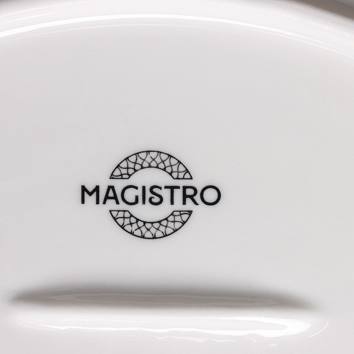 Блюдо фарфоровое для подачи Magistro «Ушастый зай» с двумя соусниками, d=27 см, фарфор, цвет белый - фото 5 - id-p199592570