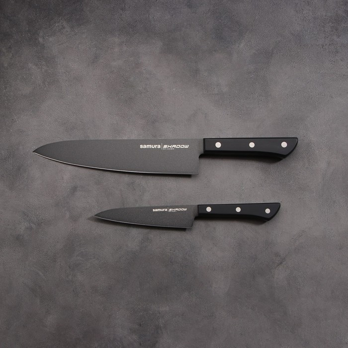 Набор ножей Samura SHADOW, 2 шт, лезвие: 12 см, 20,8 см - фото 4 - id-p199596415