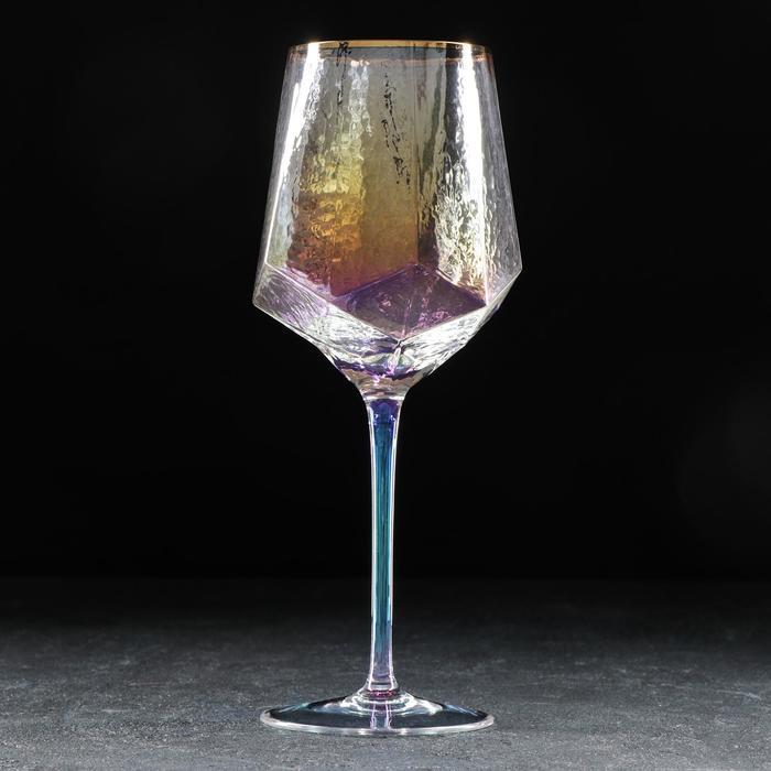 Бокал стеклянный для вина Magistro «Дарио», 500 мл, 7,3×25 см, цвет перламутровый - фото 1 - id-p199589671