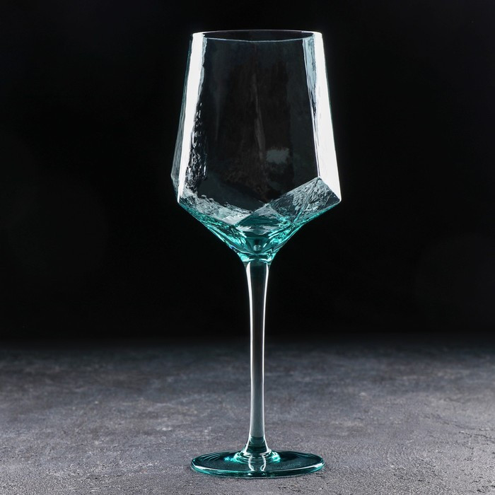 Бокал стеклянный для вина Magistro «Дарио», 500 мл, 7,3×25 см, цвет изумрудный - фото 1 - id-p199589677